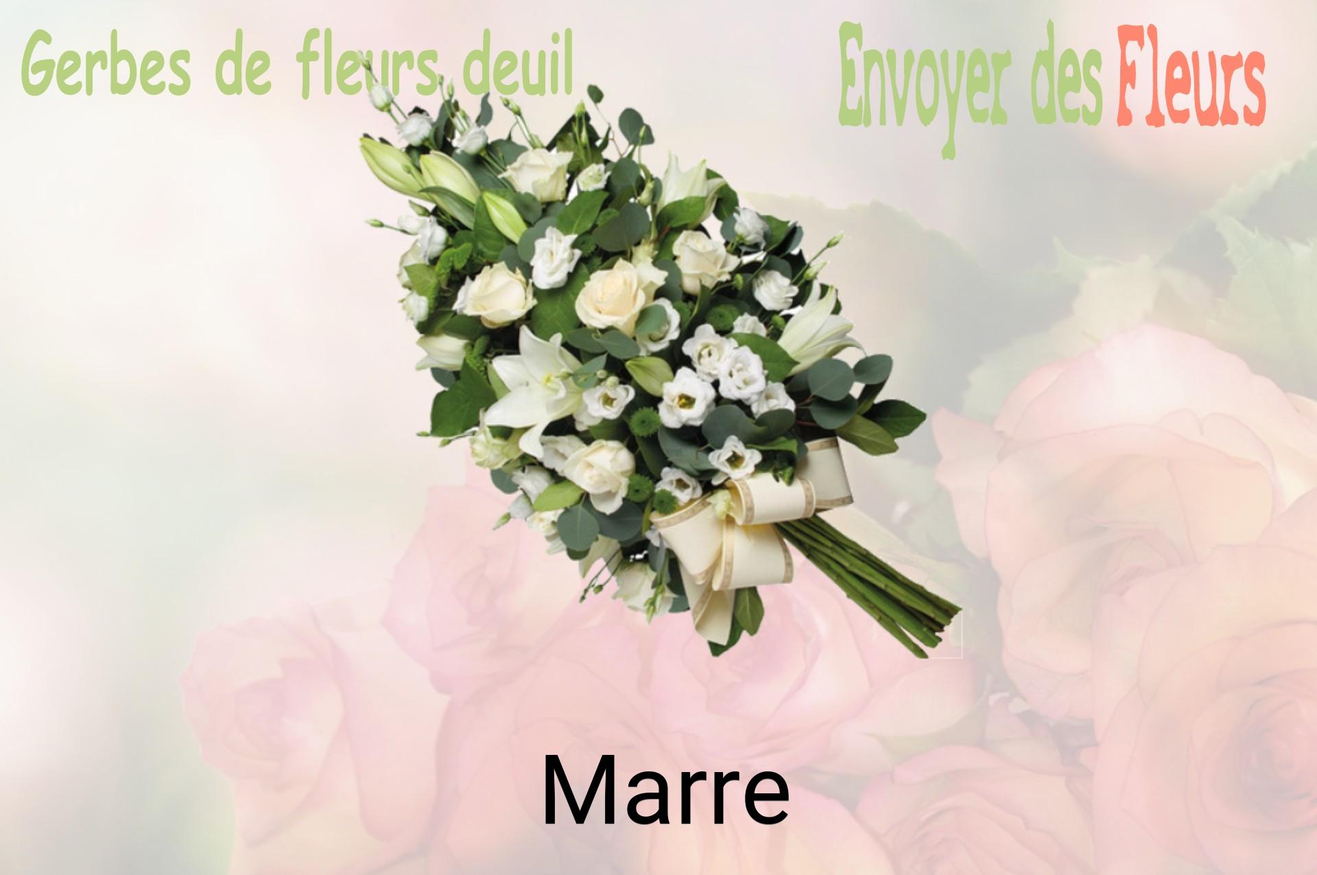 Gerbe de fleurs de deuil livrée à Marre